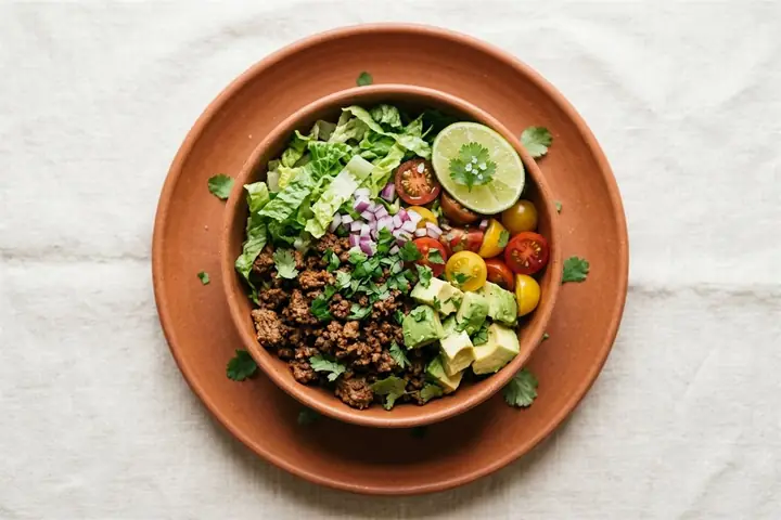 Beef taco bowl