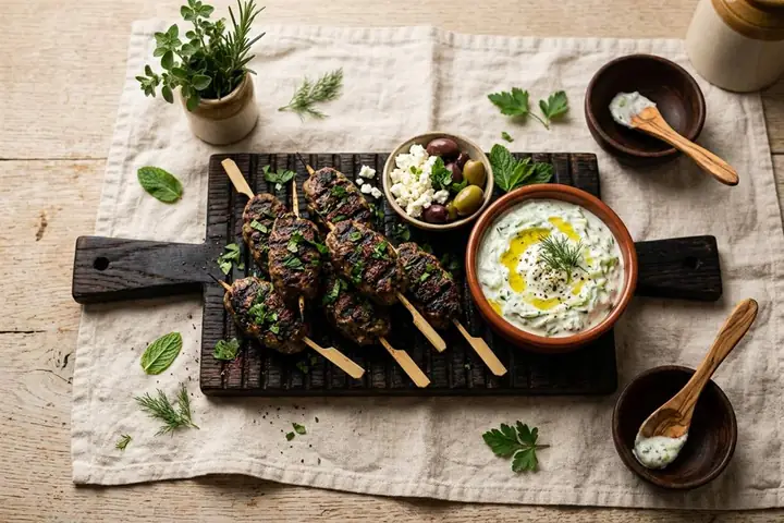Lamb kofta with tzatziki