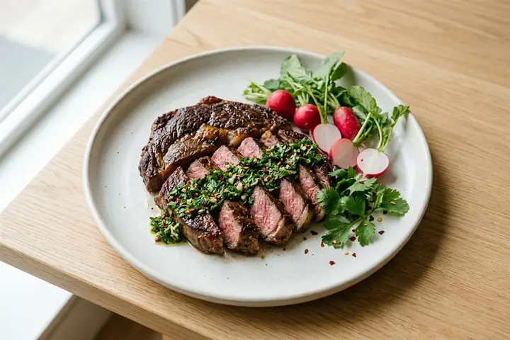 Ribeye with chimichurri