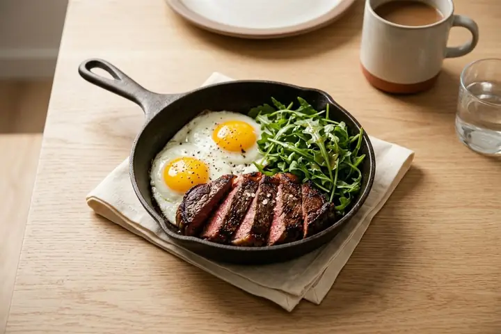 Steak and eggs
